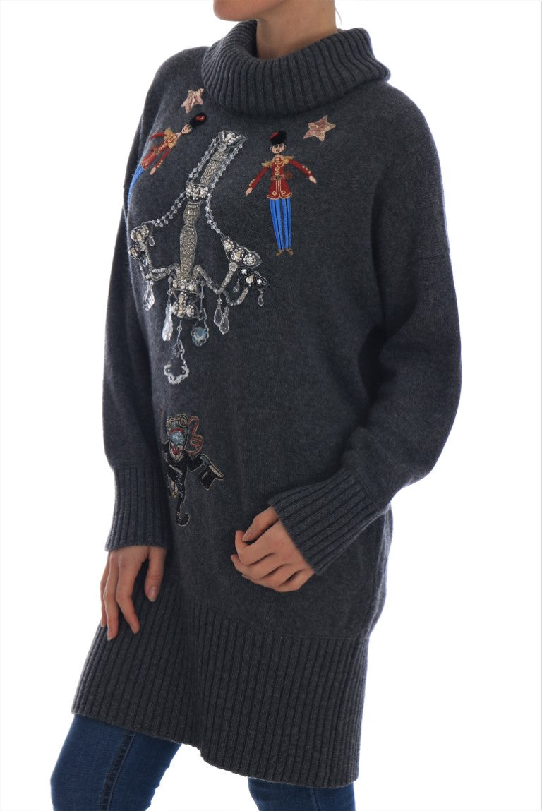 Pulover Dolce &amp; Gabbana cu guler înalt și cristale Enchanted
