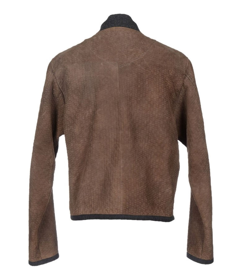 Dolce &amp; Gabbana Elegante Jacke aus Leder- und Wollmischung