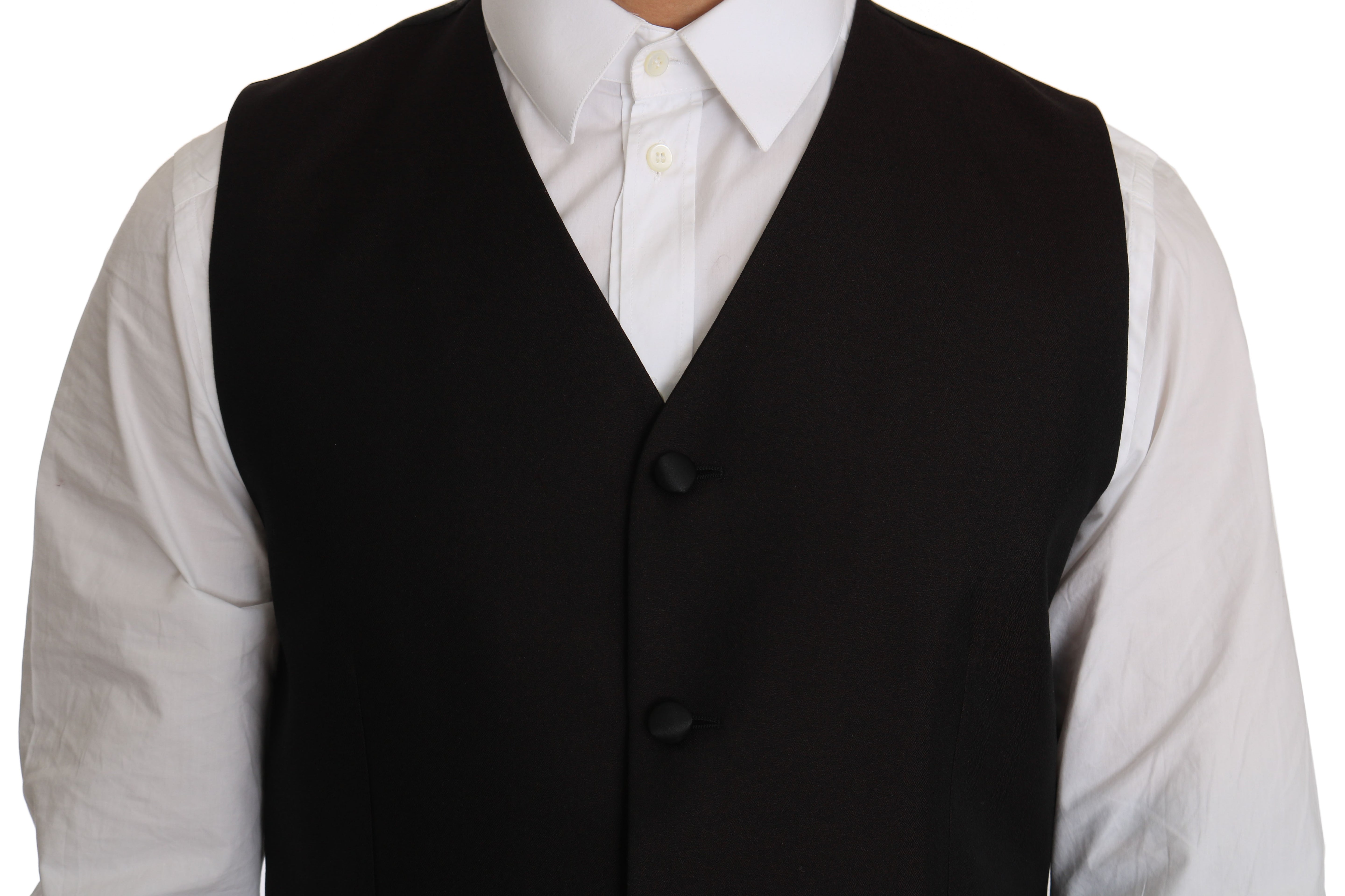 Dolce &amp; Gabbana – Elegante, schwarze Weste aus Seidenmischung