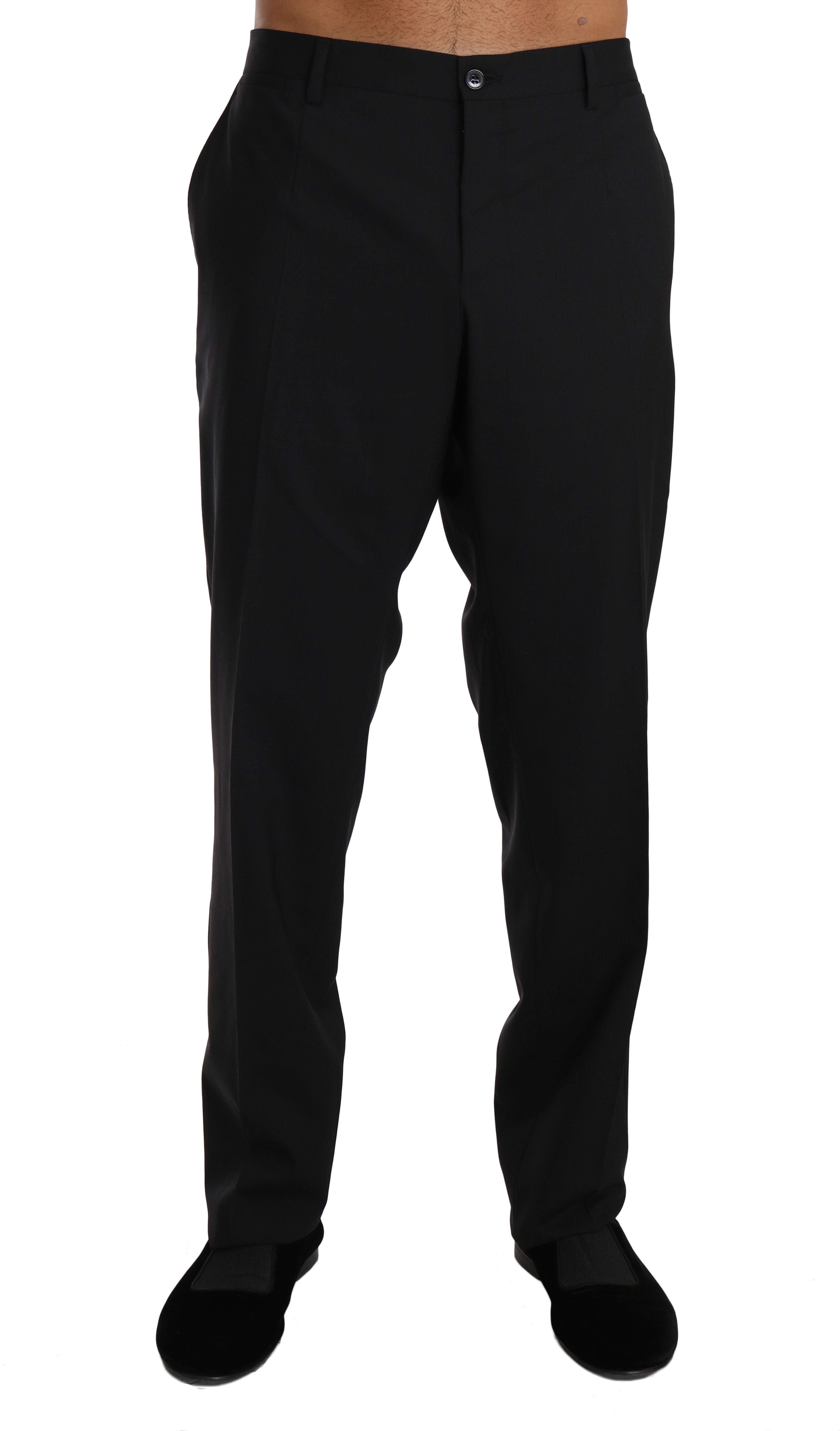 Dolce &amp; Gabbana Elegante schwarze Anzughose aus Wolle