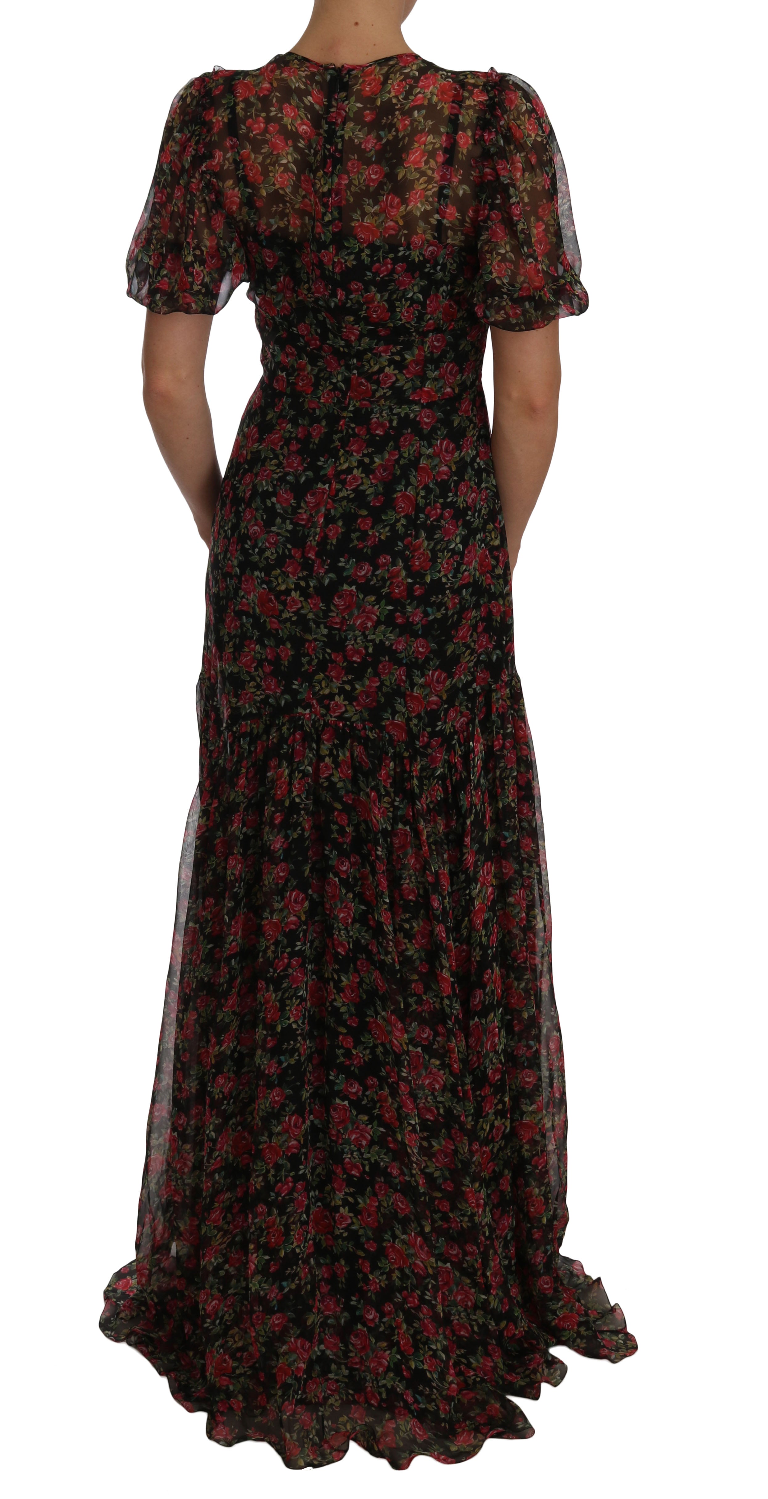 Dolce &amp; Gabbana Elegantes A-Linien-Seidenkleid mit Blumenmuster