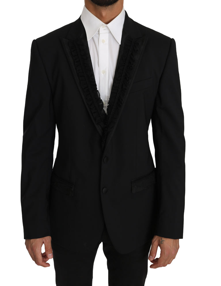 Dolce &amp; Gabbana – Elegante, schwarze Martini-Blazerjacke in Slim Fit
