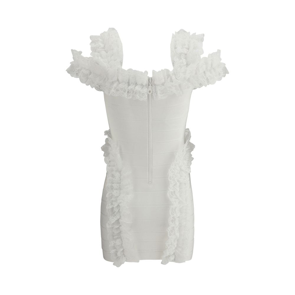 Self-Portrait – Minikleid aus Strick mit Rüschen