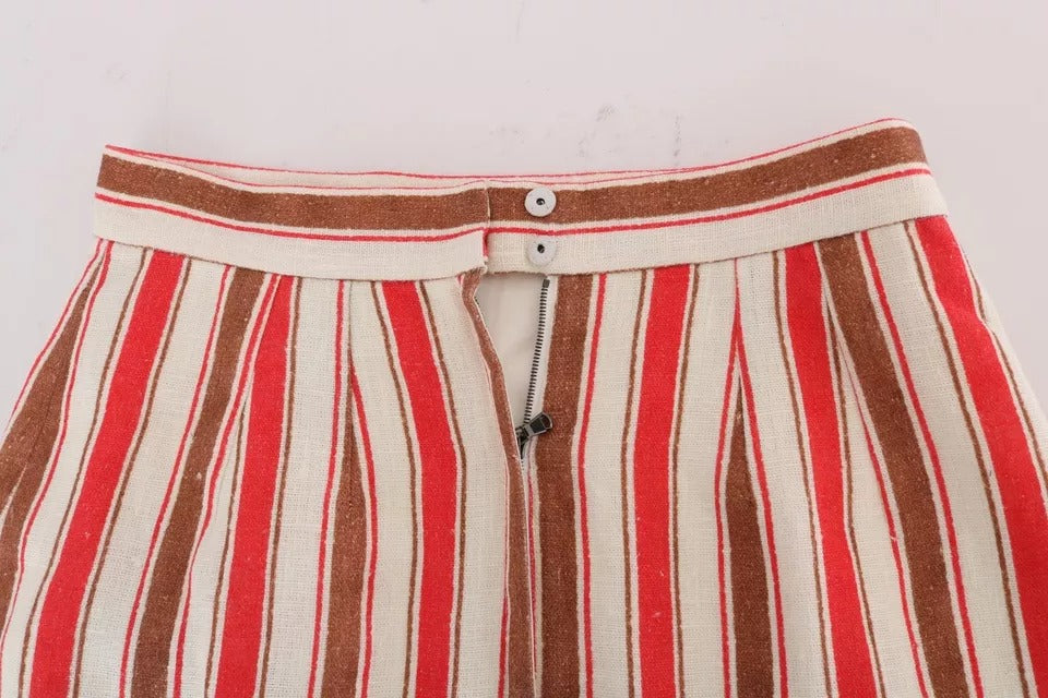 Fustă midi din bumbac cu dungi Portofino multicolore Dolce &amp; Gabbana