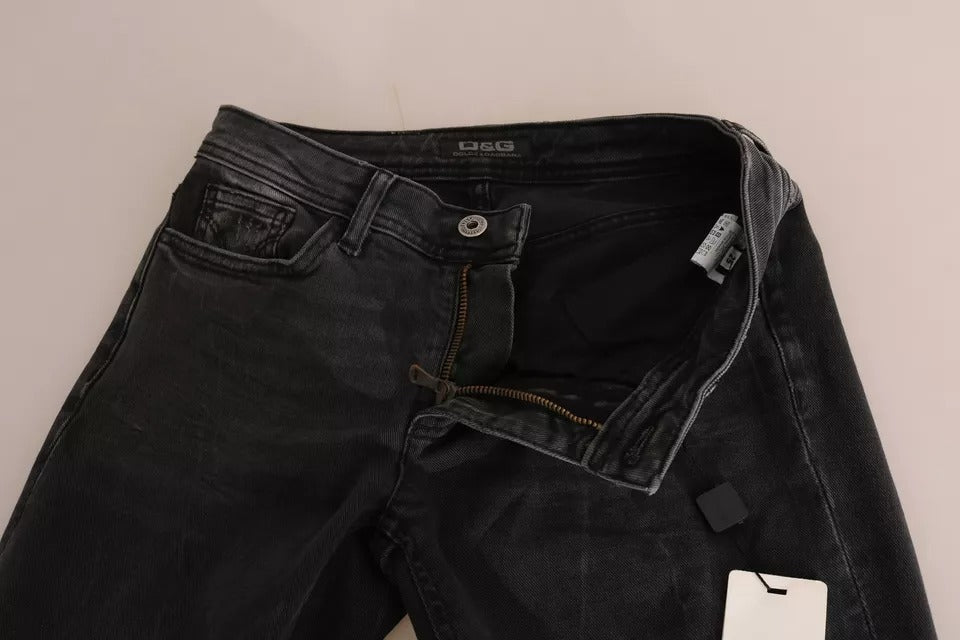 Dolce &amp; Gabbana Schwarze Slim Fit Baumwolljeans D&amp;G Hose