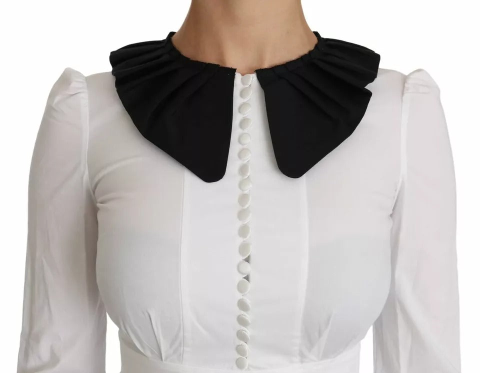 Bluză Dolce &amp; Gabbana cu nasturi decorativi și negru alb