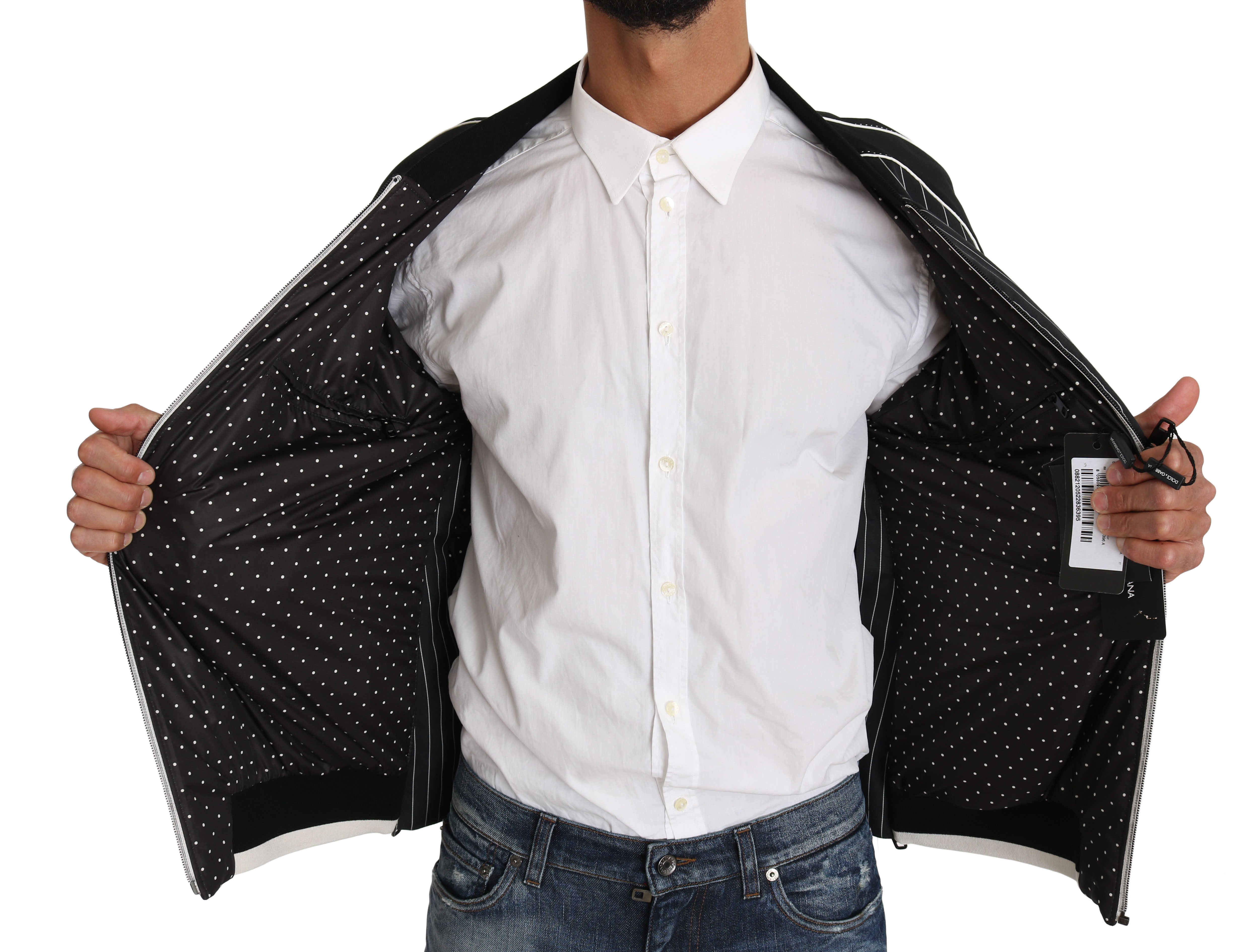 Dolce &amp; Gabbana Elegante schwarze Bomberjacke mit Pailletten