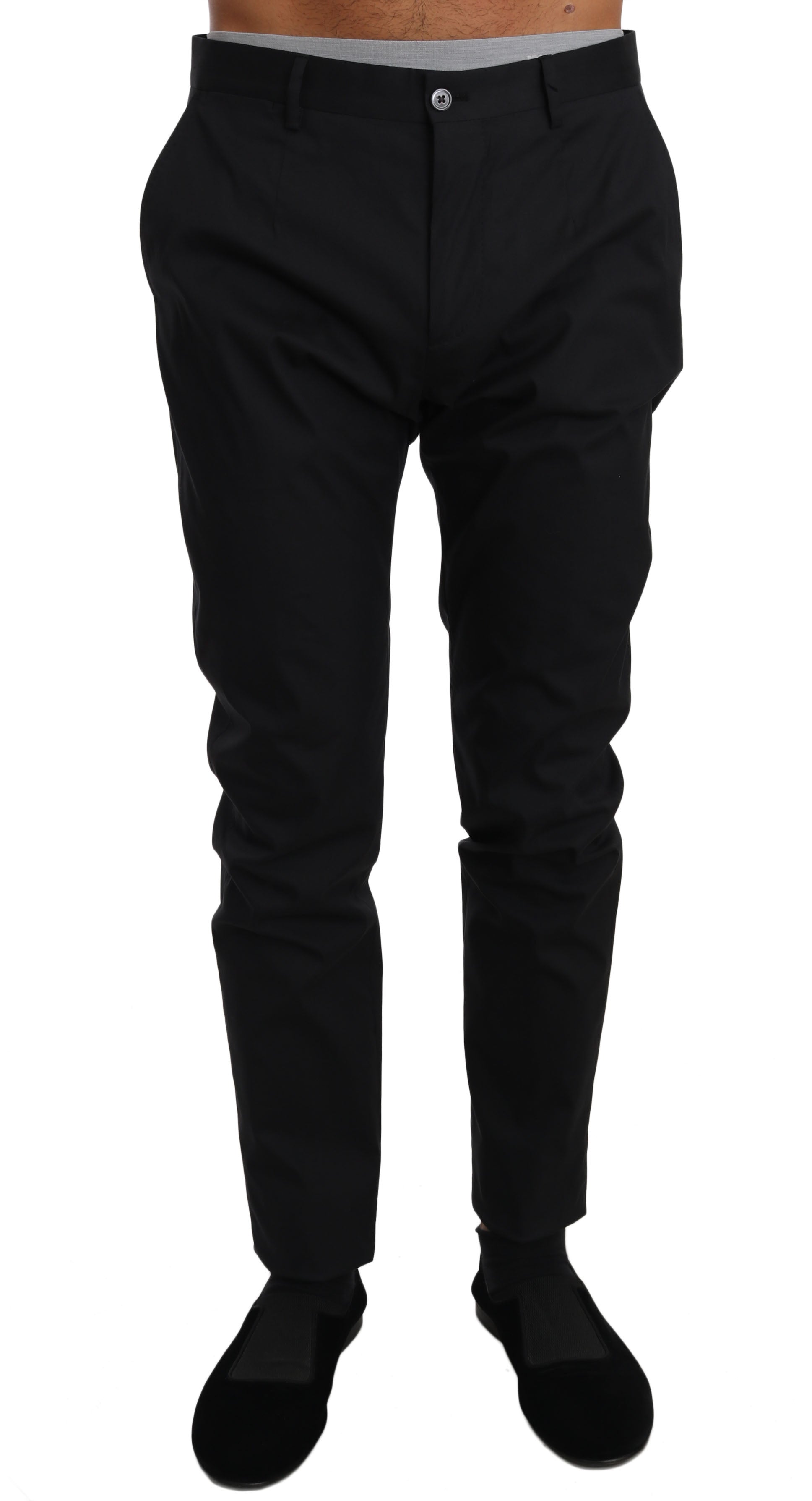 Dolce &amp; Gabbana Elegante schwarze Hose aus Wollmischung