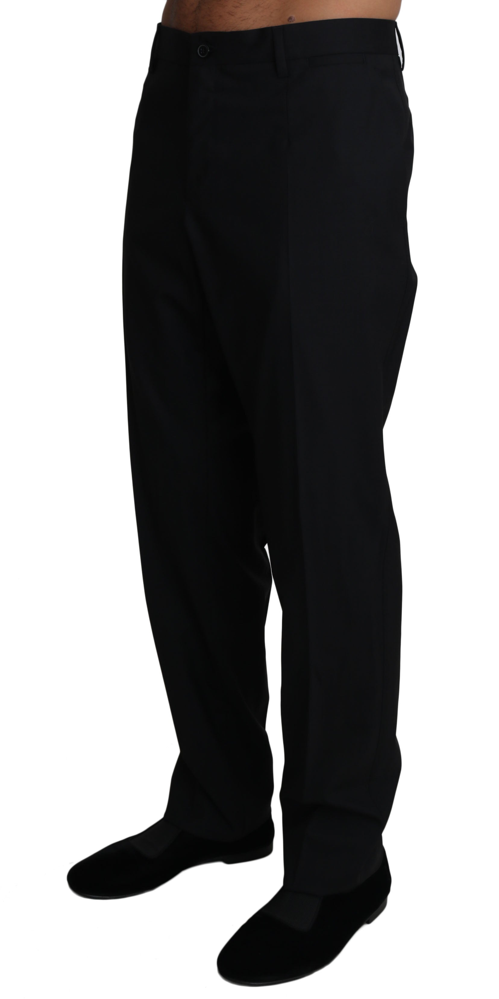 Dolce &amp; Gabbana – Elegante, schwarze Hose aus Wollmischung