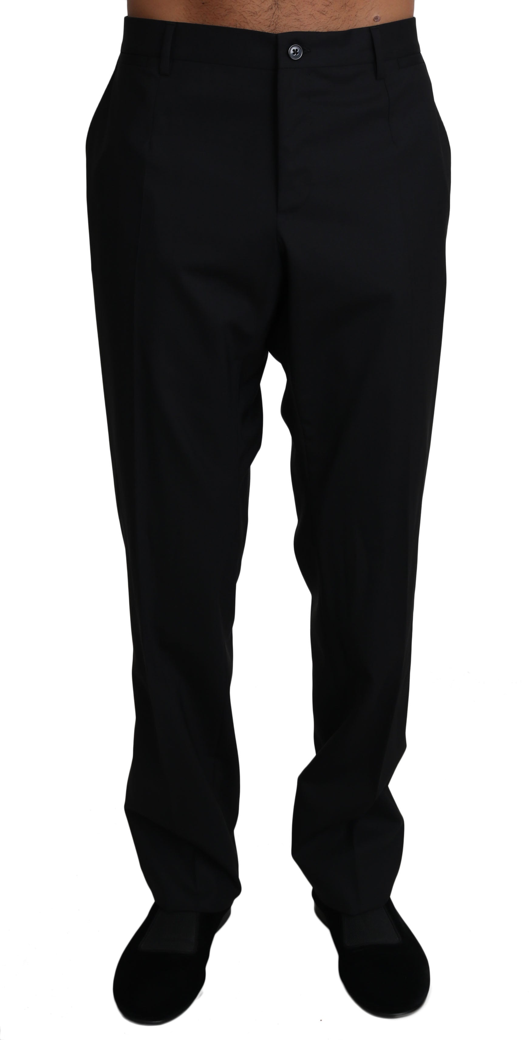 Dolce &amp; Gabbana – Elegante, schwarze Hose aus Wollmischung