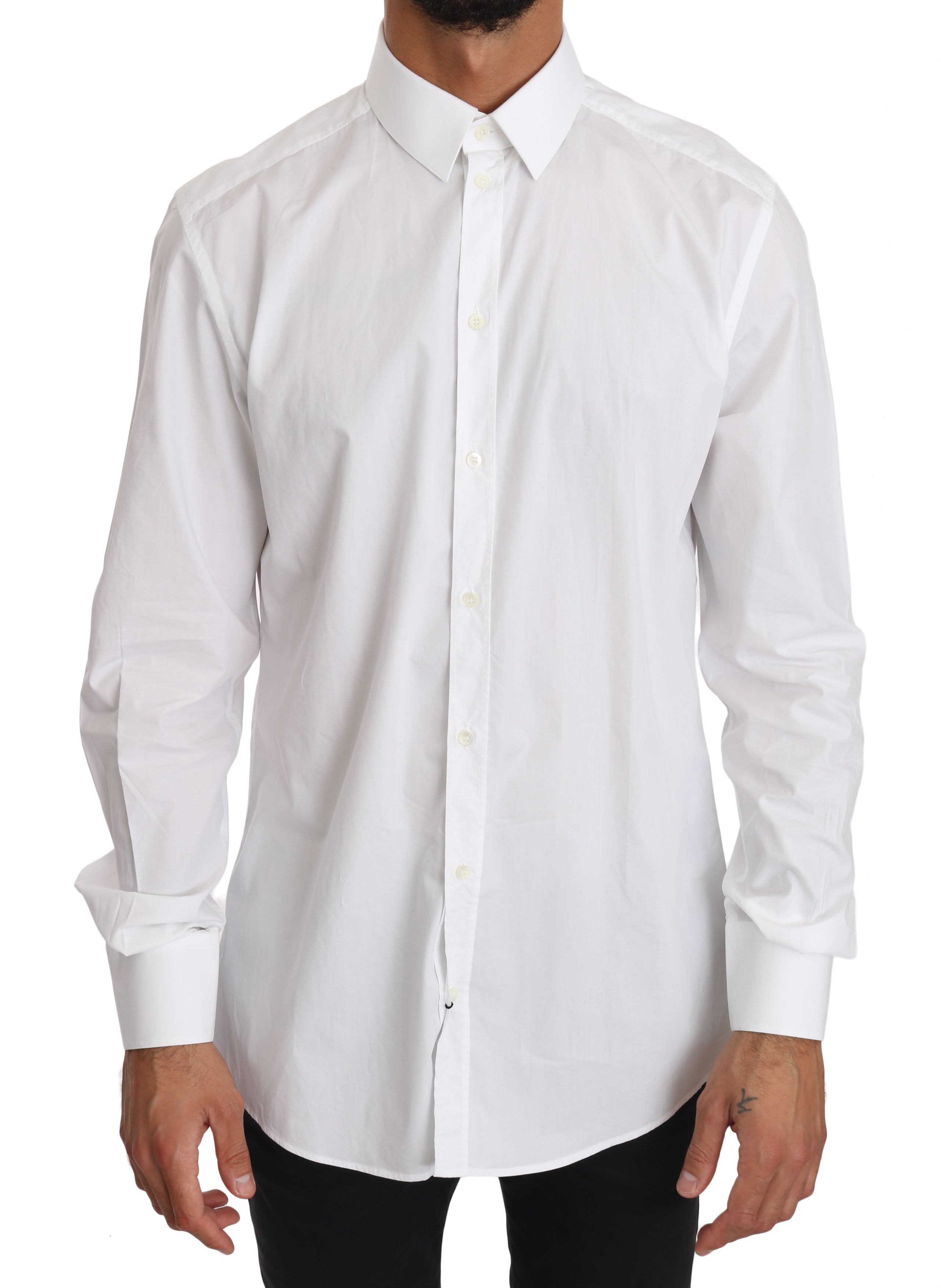 Dolce &amp; Gabbana – Elegantes Slim Fit-Hemd in reinem Weiß