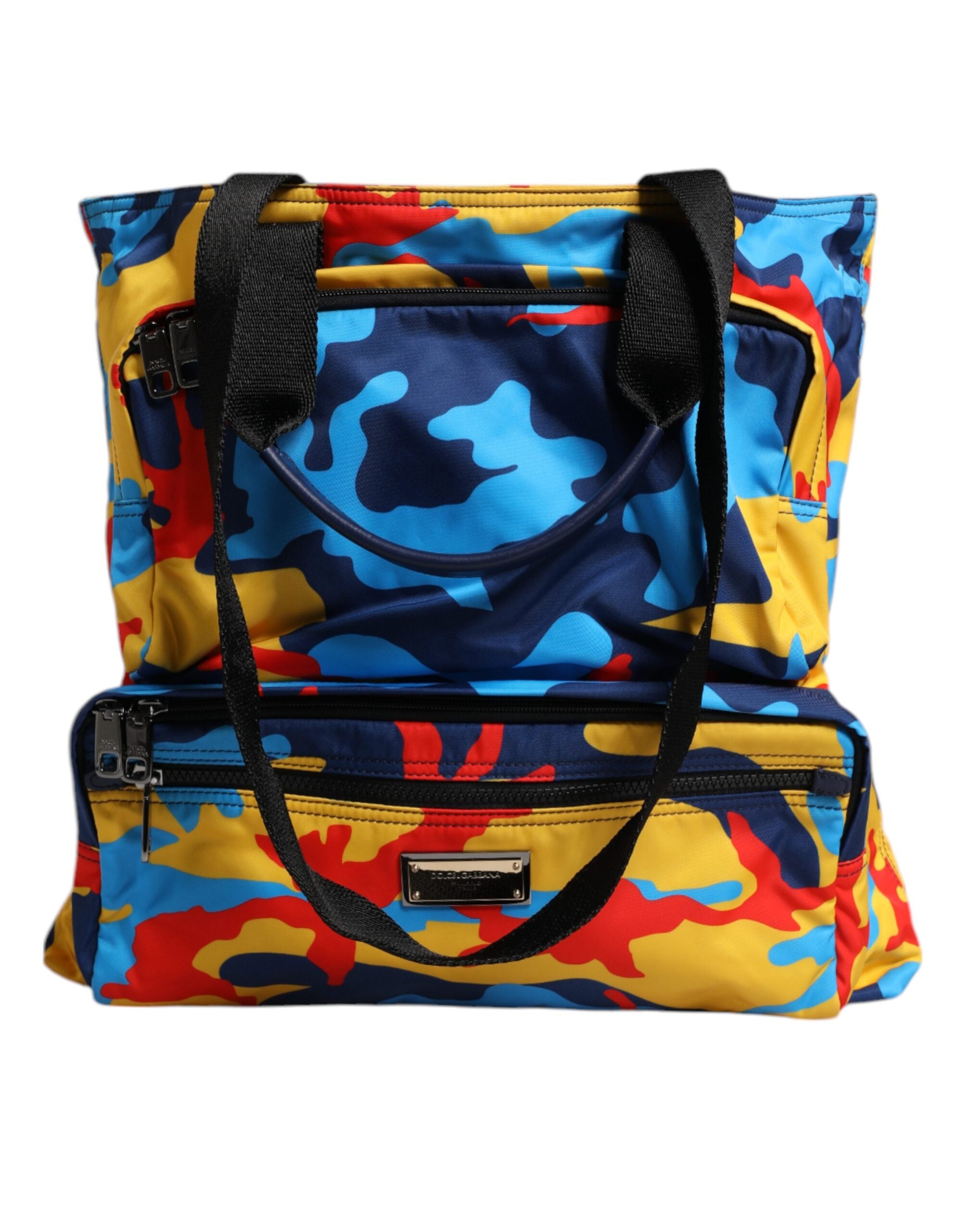 Dolce &amp; Gabbana Geantă de cumpărături din nailon multicolor camuflaj