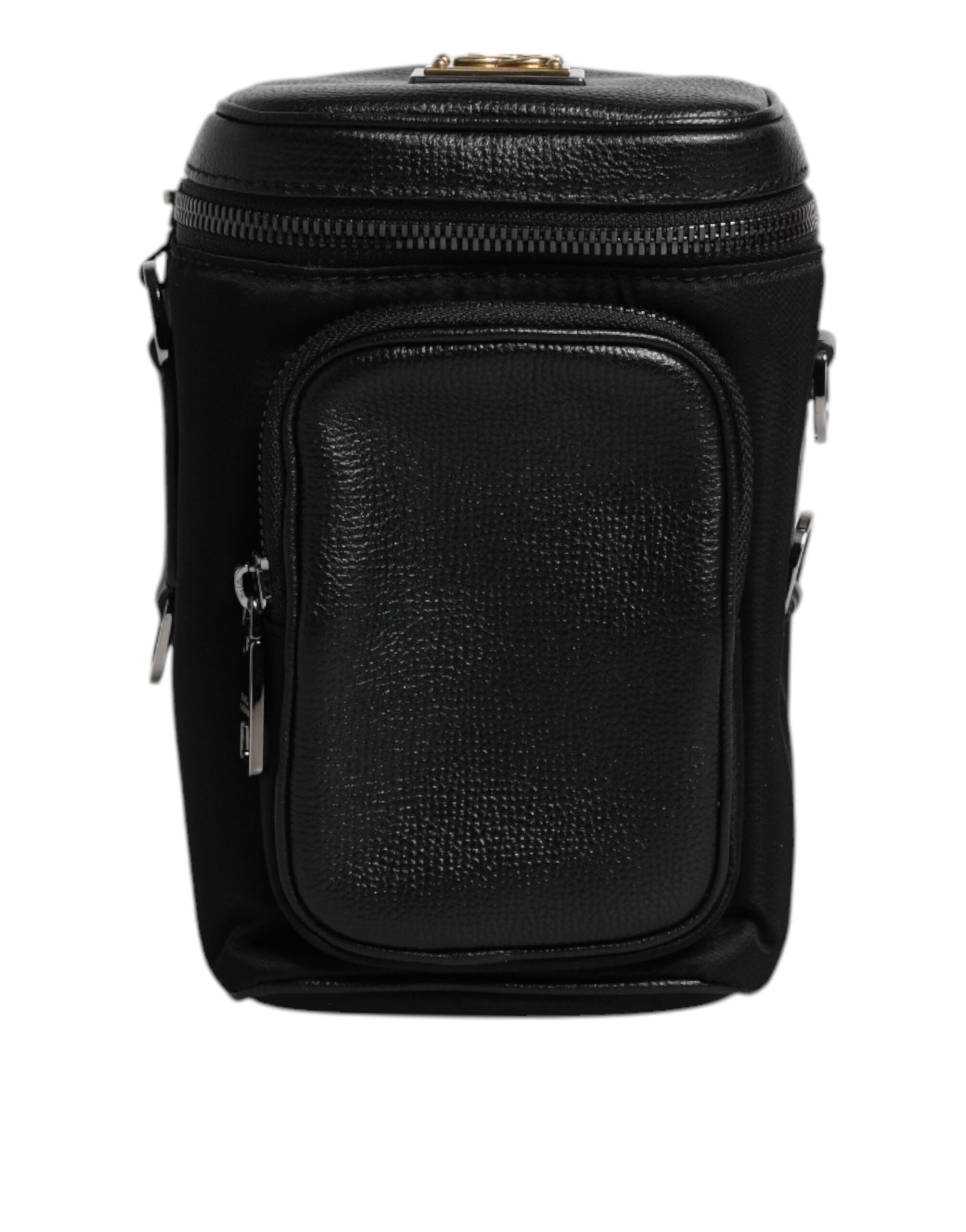 Dolce &amp; Gabbana – Schwarze Umhängetasche aus Leder mit Logo