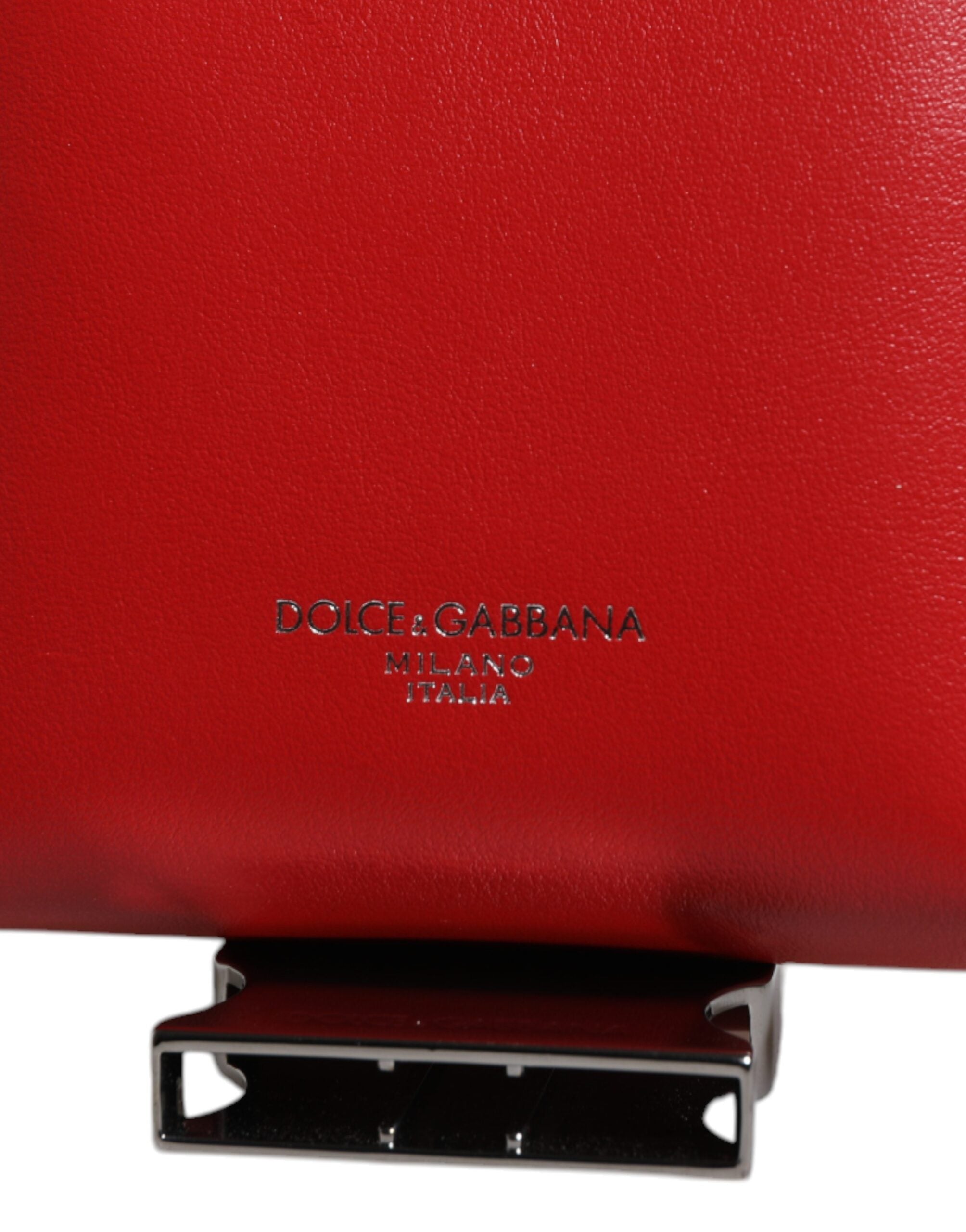 Dolce &amp; Gabbana – Rotes Leder-Kartenetui mit Logo und Rundum-Reißverschluss, Geldbörse mit breitem Riemen (Kopie)