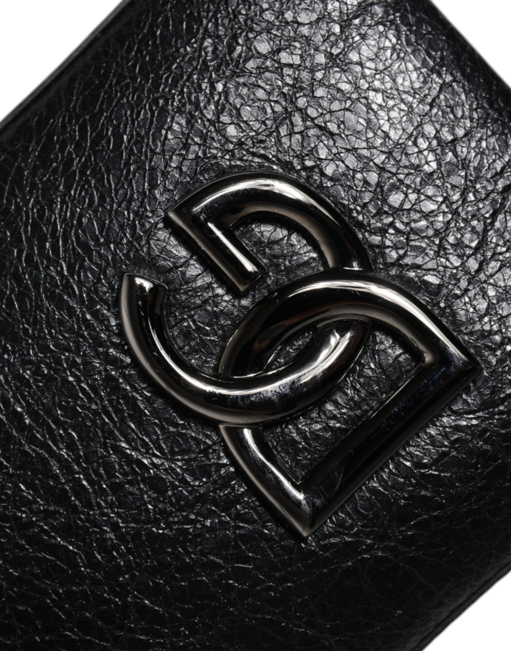 Geantă de telefon Dolce &amp; Gabbana din piele neagră cu lanț crossbody