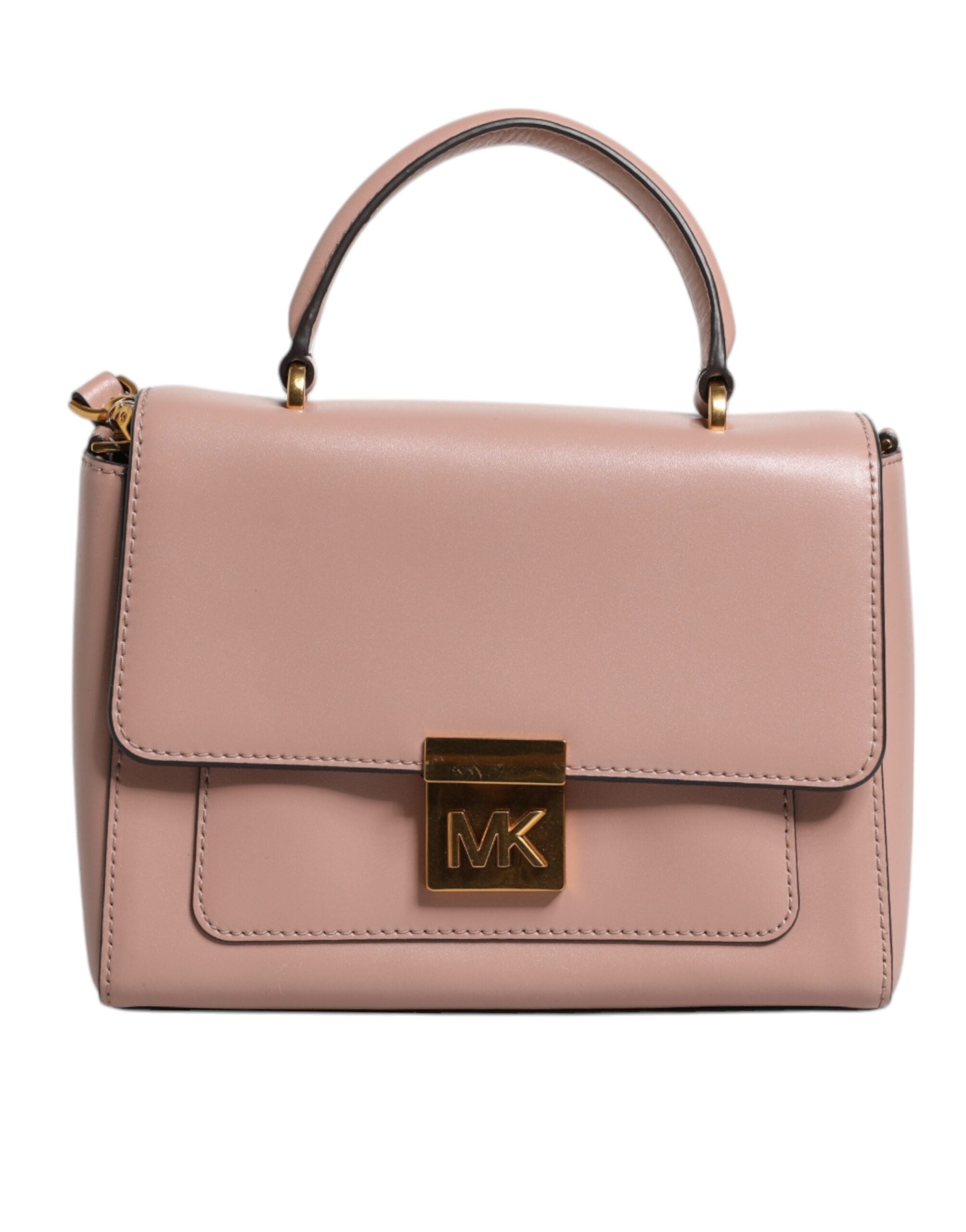 Geantă crossbody MINDY din piele roz cu placă cu logo Michael Kors