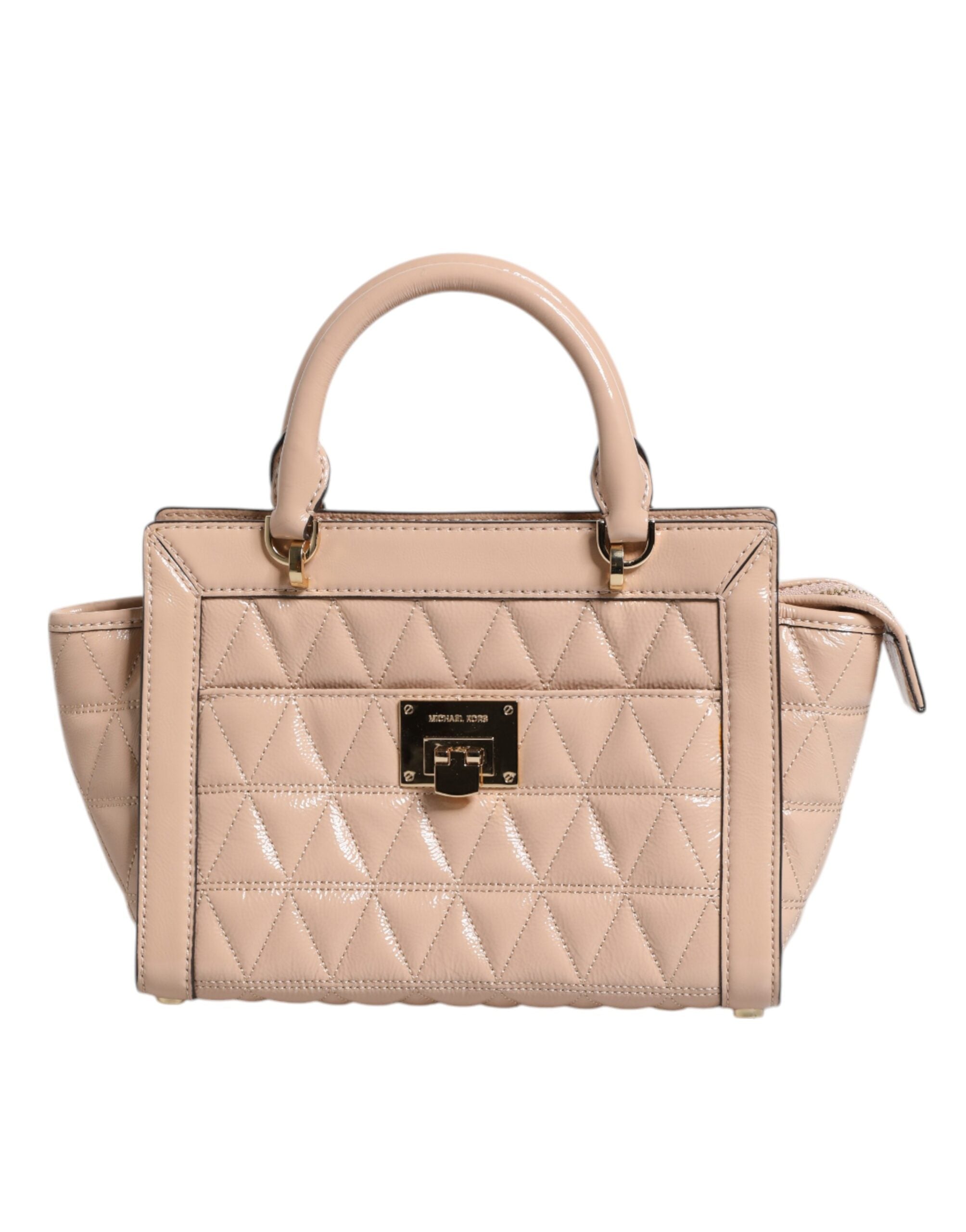 Michael Kors – Umhängetasche „VIVIANNE“ aus gestepptem Leder mit Logo in Pfirsich