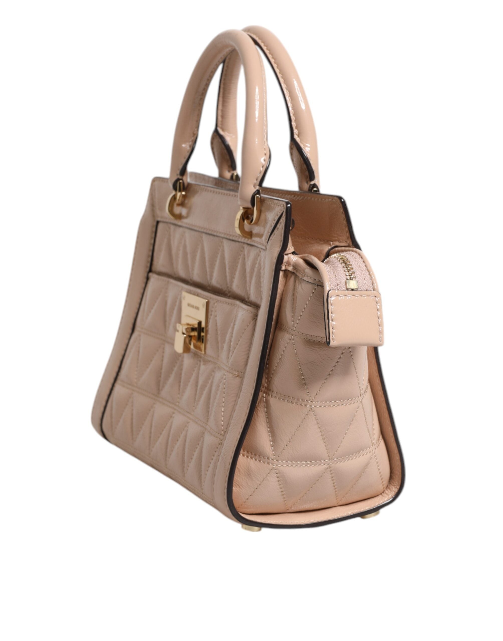 Michael Kors – Umhängetasche „VIVIANNE“ aus gestepptem Leder mit Logo in Pfirsich