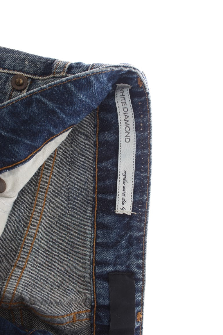 Blugi Cavalli Elegant Flare Fit albaștri din denim