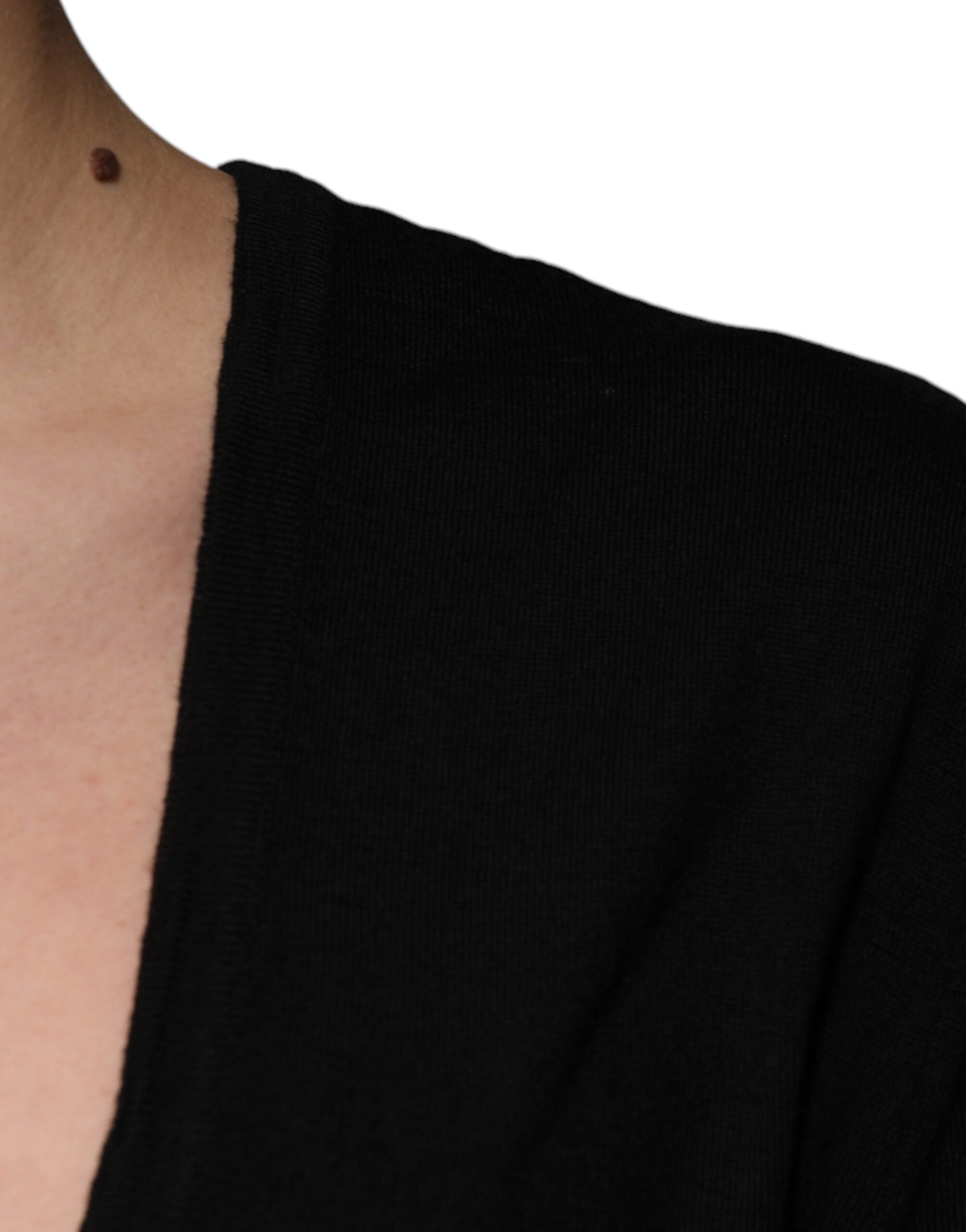 Dolce &amp; Gabbana – Schwarzer Pullover aus Wolle mit Rundhalsausschnitt