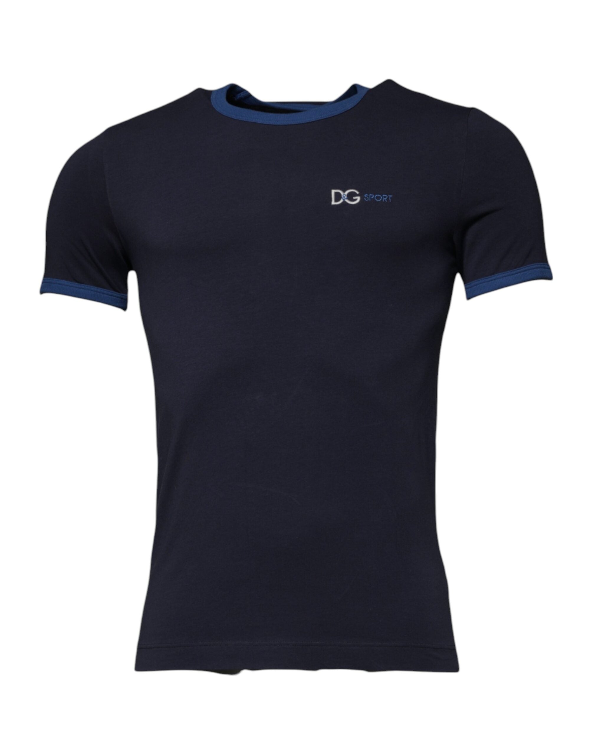 Dolce &amp; Gabbana – Blaues Unterwäsche-T-Shirt mit Rundhalsausschnitt aus Baumwollstretch