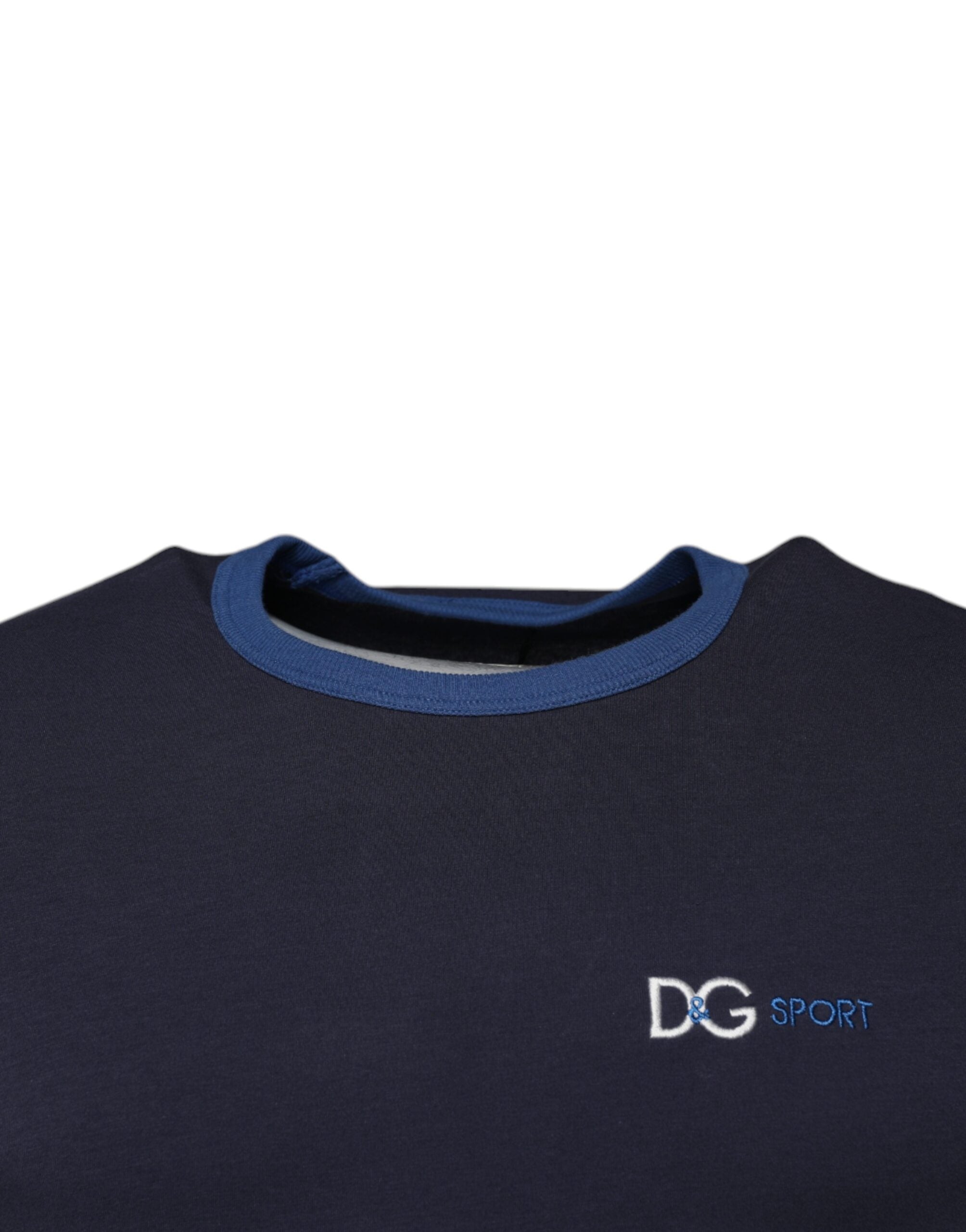 Dolce &amp; Gabbana – Blaues Unterwäsche-T-Shirt mit Rundhalsausschnitt aus Baumwollstretch