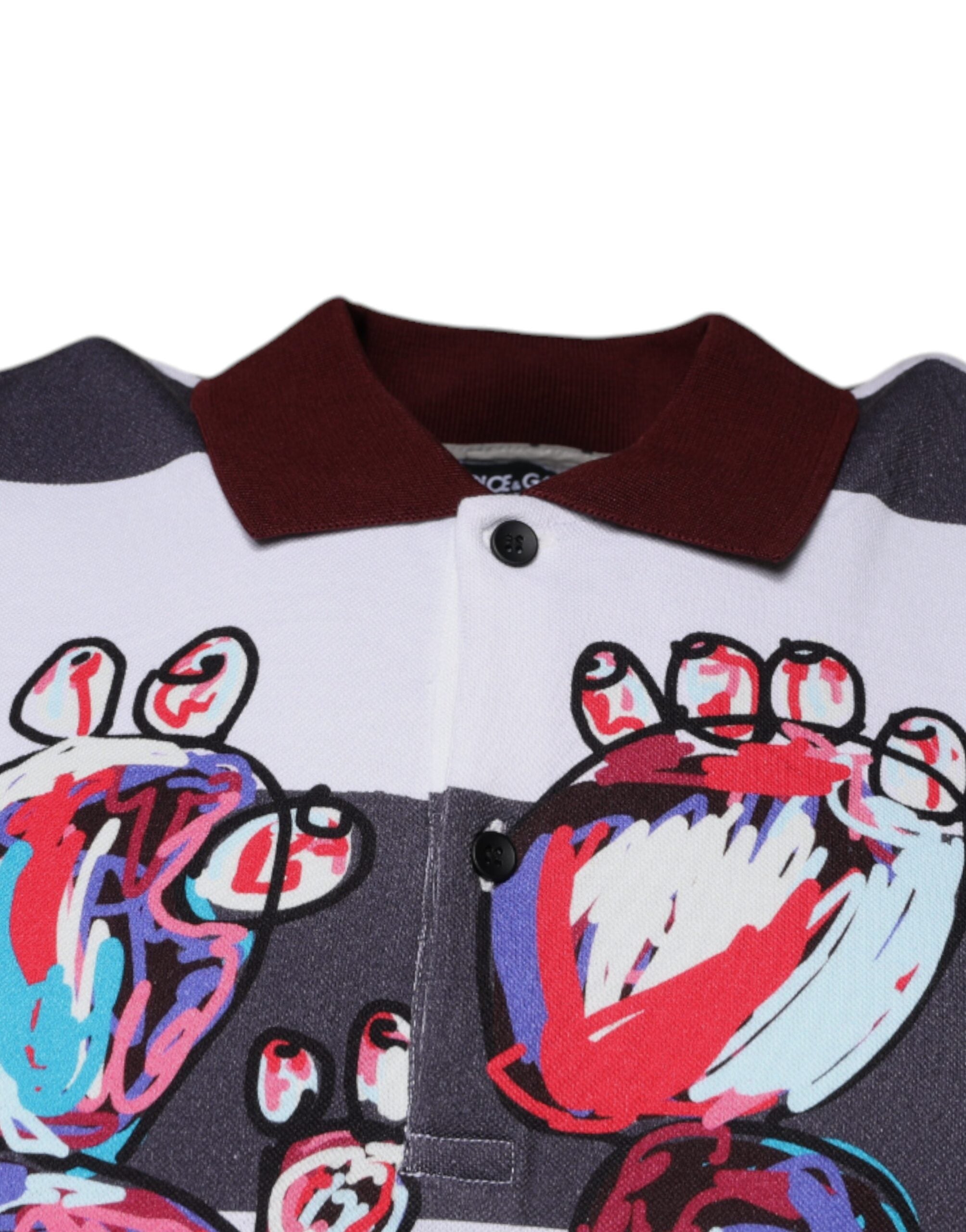 Dolce &amp; Gabbana – Poloshirt mit mehrfarbigem Grafikkragen