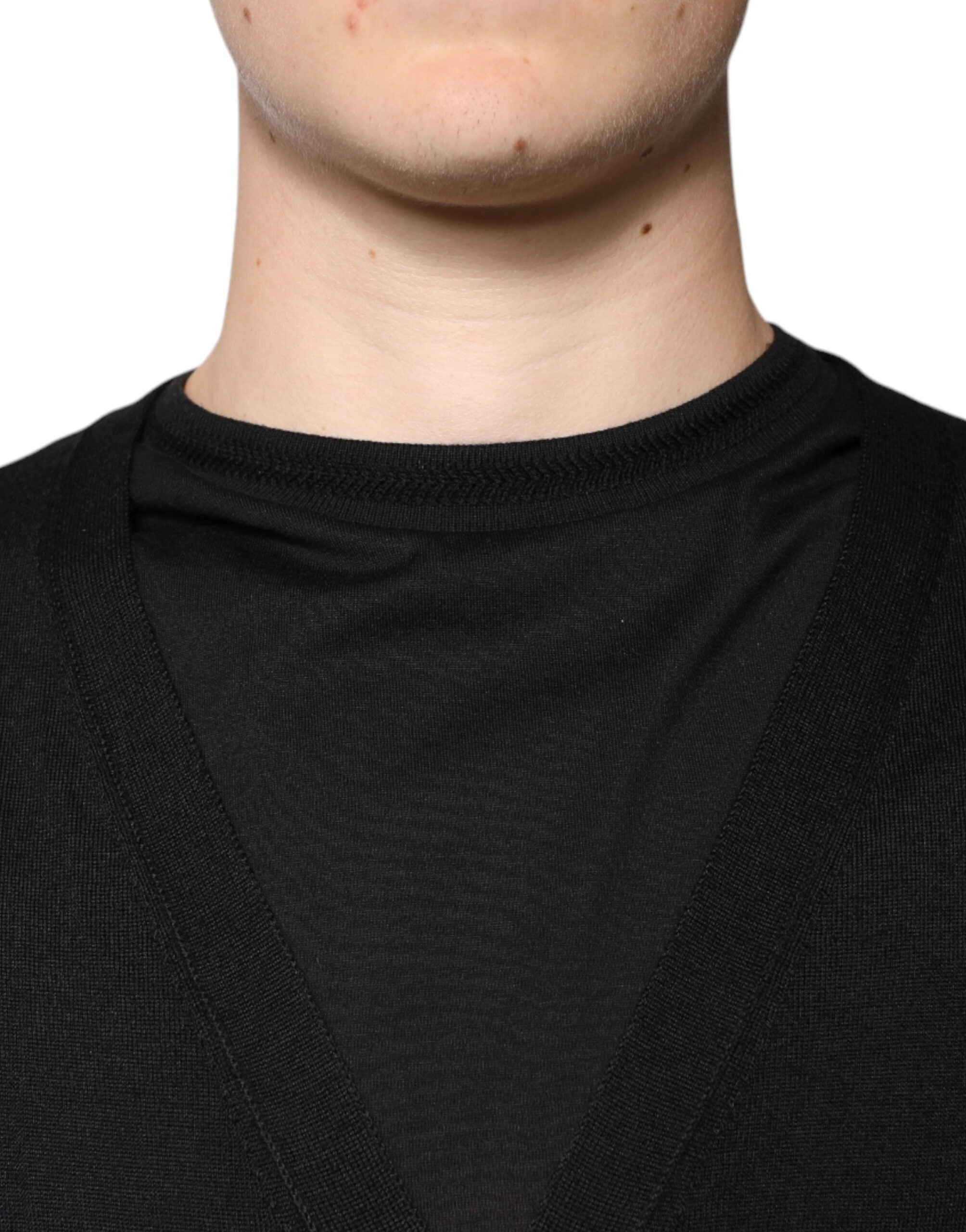 Cardigan Dolce &amp; Gabbana negru din cașmir cu nasturi