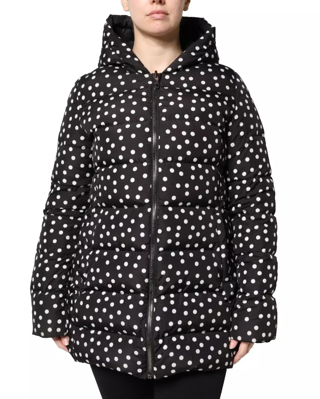 Dolce &amp; Gabbana Jachetă elegantă cu glugă și fermoar complet negru