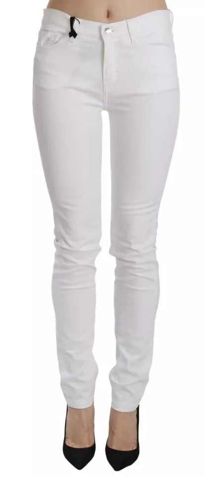Dolce &amp; Gabbana – Weiße Skinny-Jeans mit Kristallverzierung