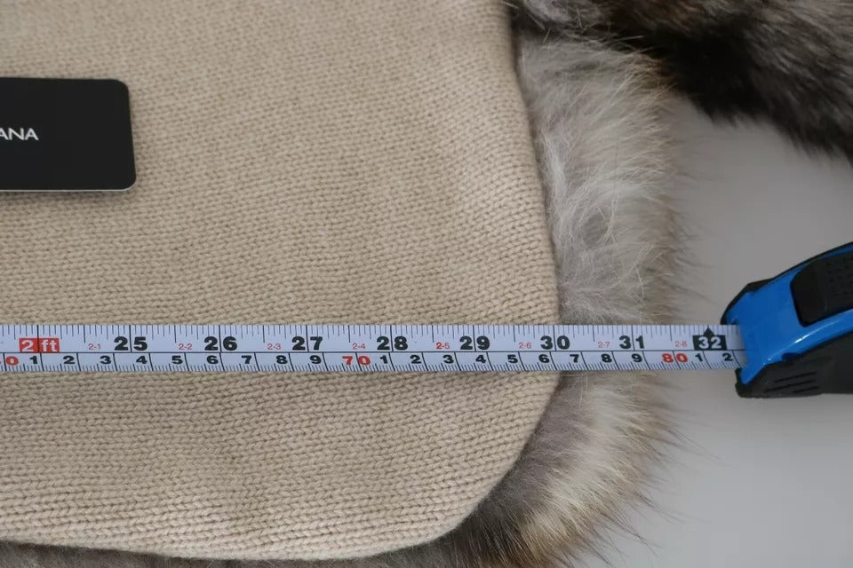 Dolce &amp; Gabbana Brauner Fuchsschwanz-Pelzschal-Halswickel-Kragenschal