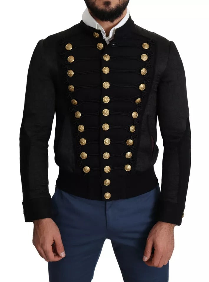 Jachetă militară Dolce &amp; Gabbana cu nasturi negri