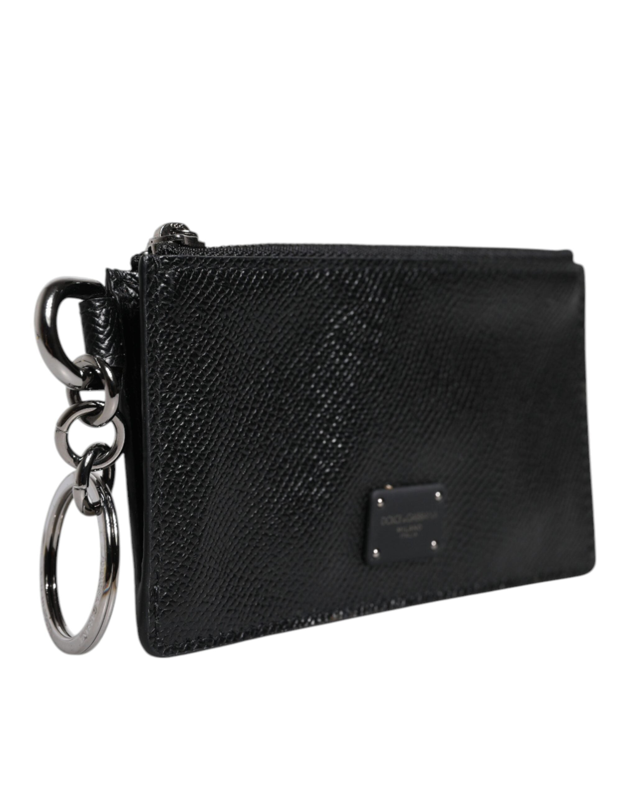 Portofel Dolce &amp; Gabbana negru din piele de vițel cu logo DG