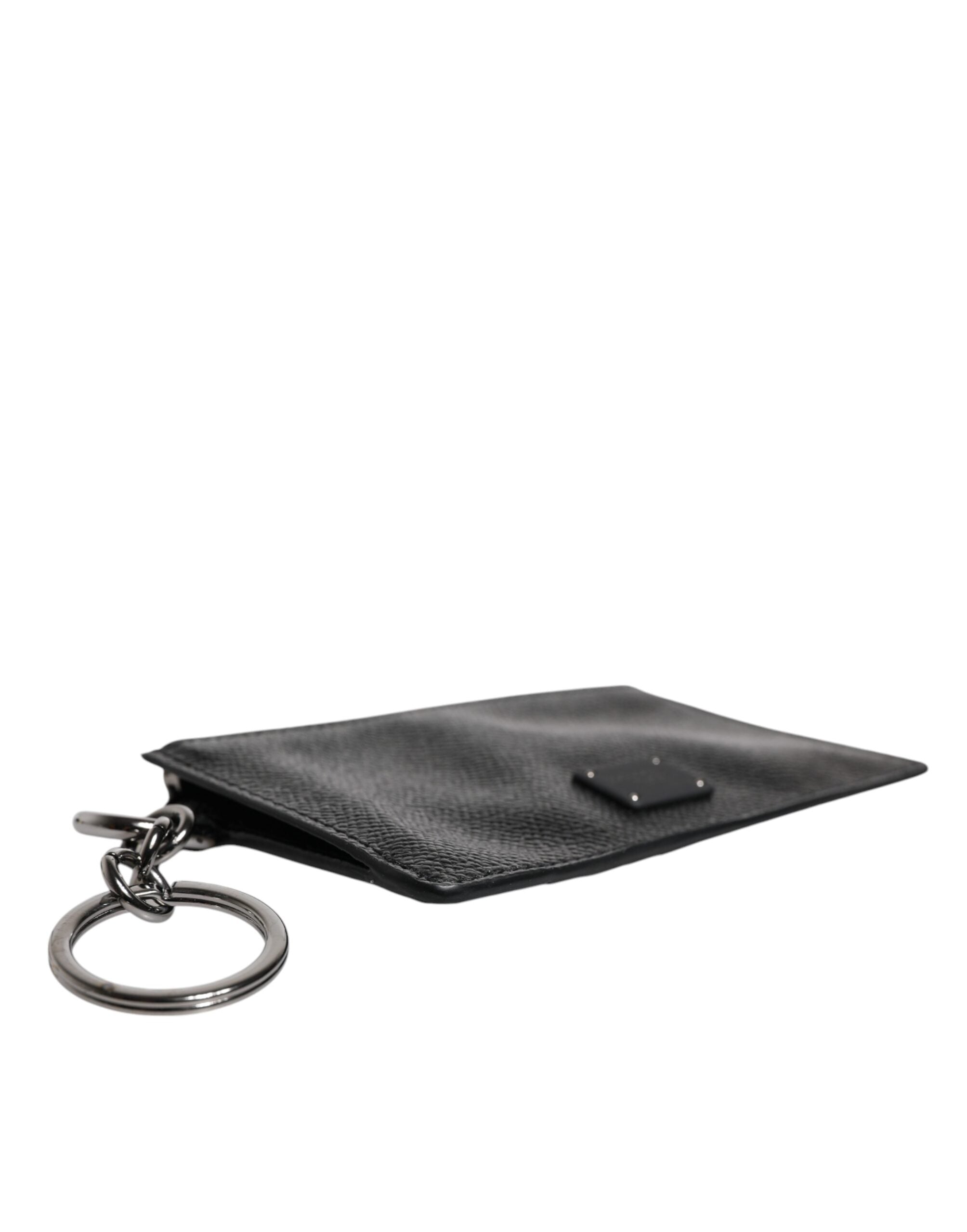 Portofel Dolce &amp; Gabbana negru din piele de vițel cu logo DG