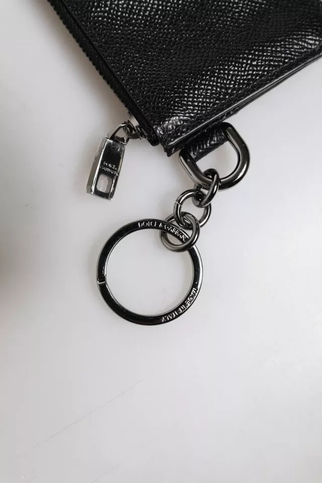 Portofel Dolce &amp; Gabbana negru din piele de vițel cu logo DG