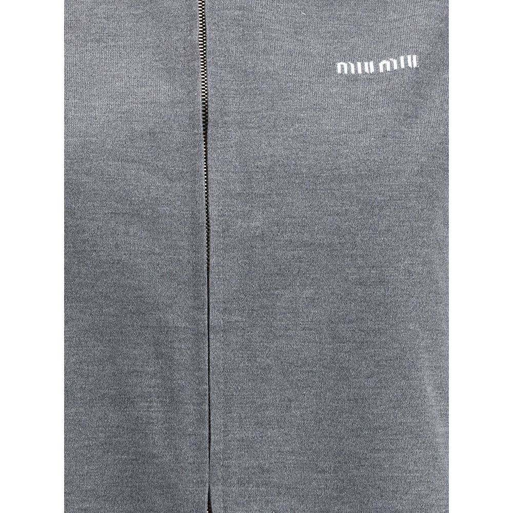 Miu Miu Mélange-Jacke mit Reißverschluss