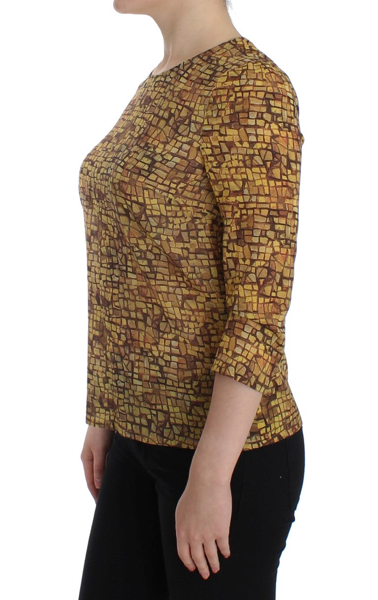 Dolce &amp; Gabbana Seidenbluse mit sizilianischem Mosaik-Print