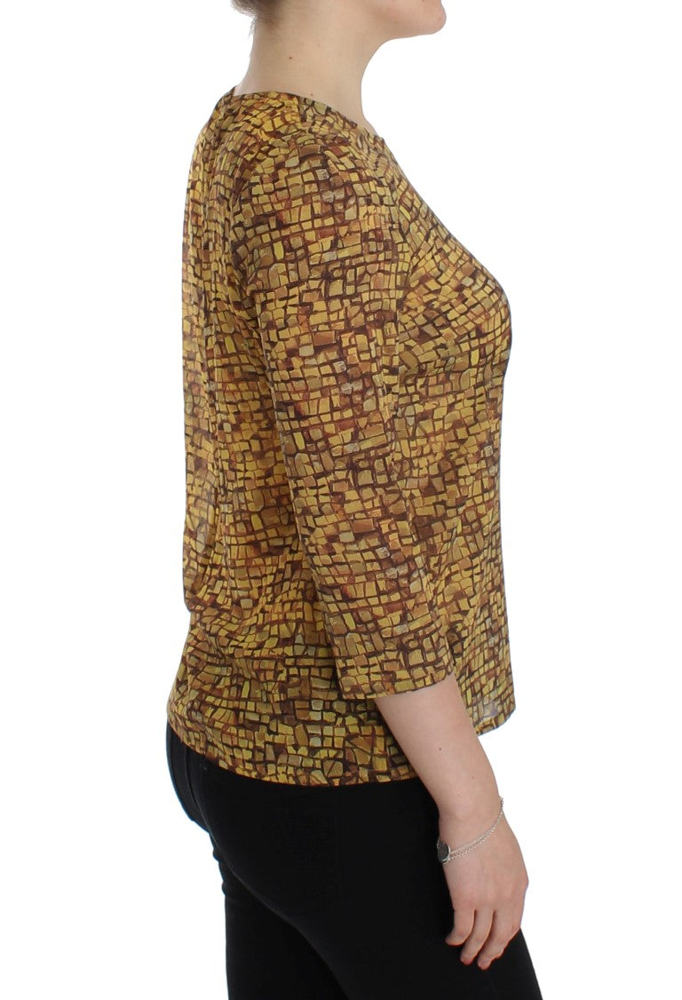 Dolce &amp; Gabbana Seidenbluse mit sizilianischem Mosaik-Print