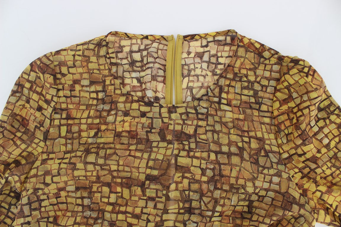 Dolce &amp; Gabbana Seidenbluse mit sizilianischem Mosaik-Print
