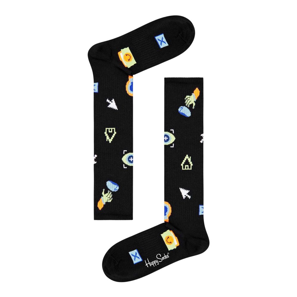 Happy Socks – Schwarze Strumpfhosen und Socken aus Baumwolle