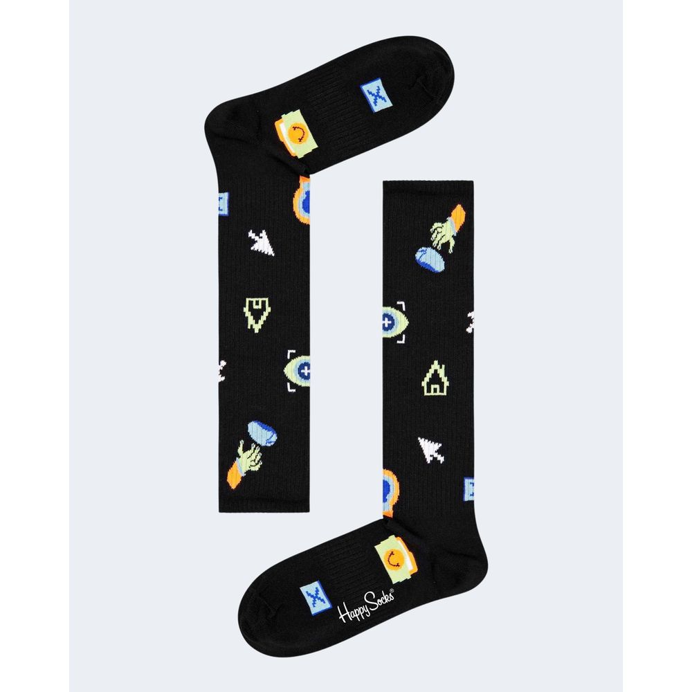 Happy Socks – Schwarze Strumpfhosen und Socken aus Baumwolle