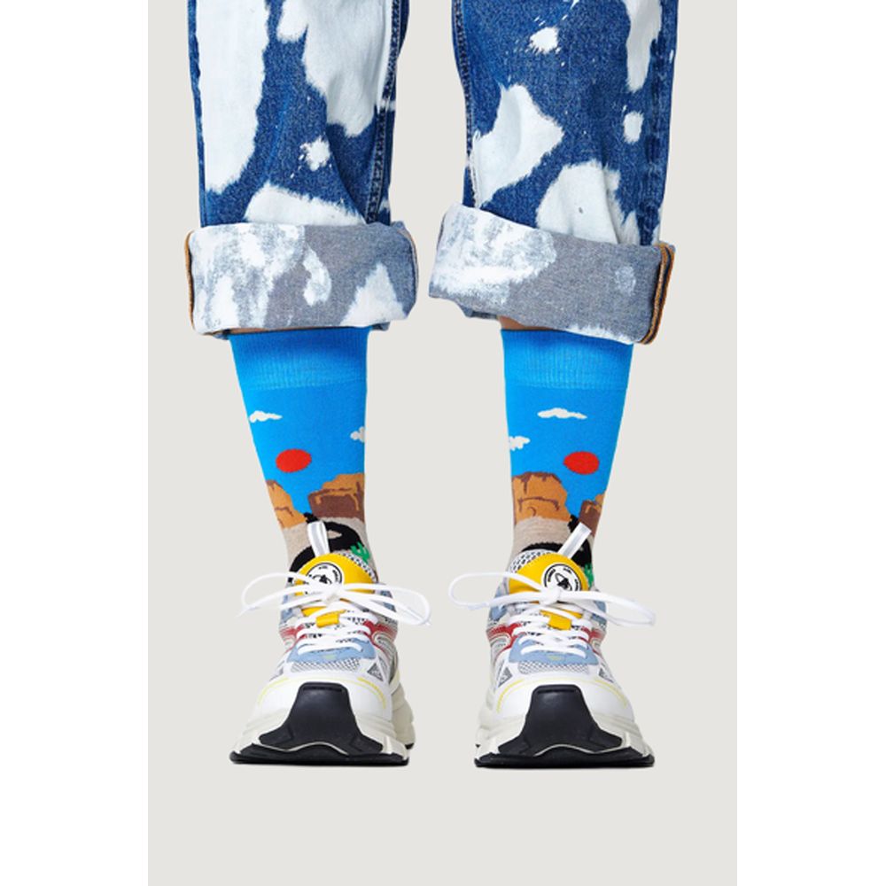 Happy Socks – Blaue Strumpfhosen und Socken aus Baumwolle