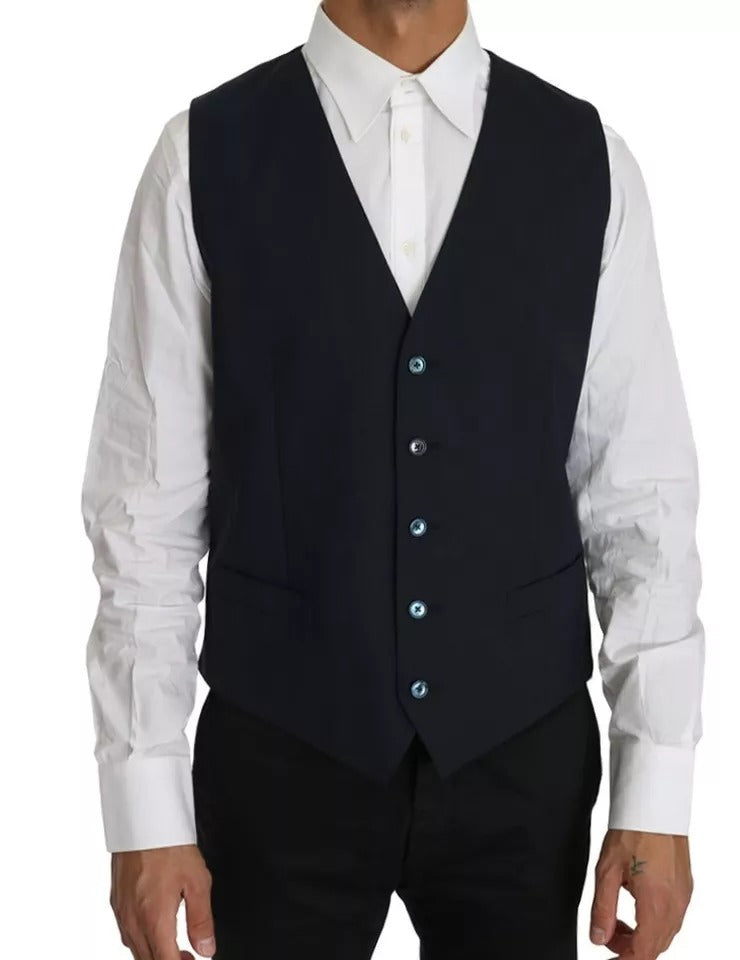 Dolce &amp; Gabbana – MARTINI – Blazerweste aus blauer Wolle, 2-teilig