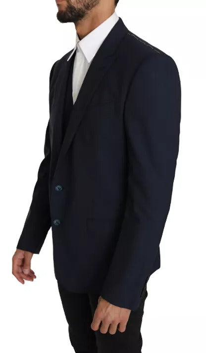 Dolce &amp; Gabbana – MARTINI – Blazerweste aus blauer Wolle, 2-teilig