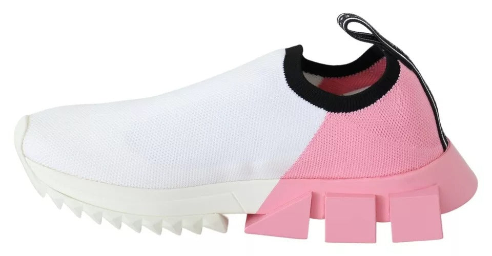 Dolce &amp; Gabbana Sorrento Sneakers mit Logo in Rosa und Weiß