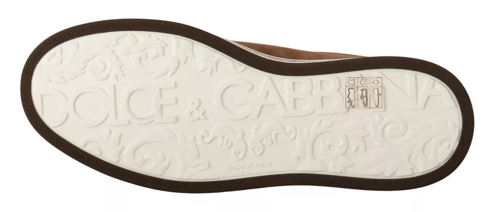 Dolce &amp; Gabbana – Niedrige Sneakers aus Wildleder in Braun mit Logo Herren Schuhe