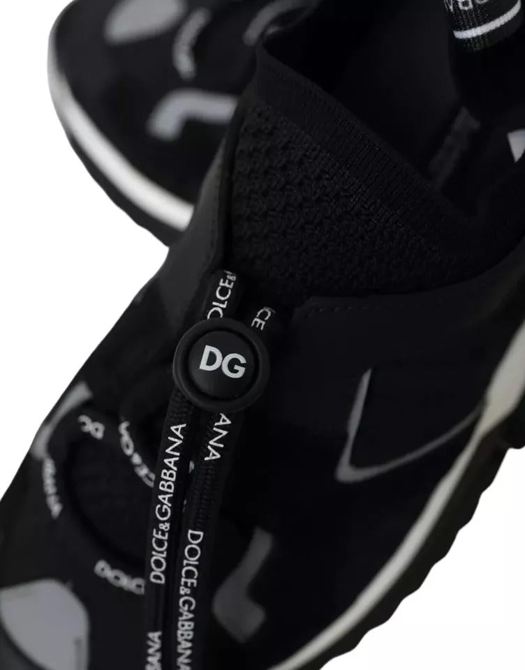 Dolce &amp; Gabbana Sorrento Herren Sneakers mit Logo in Schwarz und Weiß