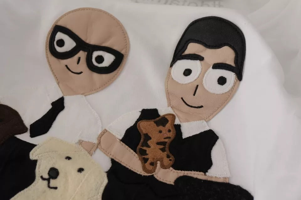 Tricou Dolce &amp; Gabbana alb cu imprimeu #DGFamily din bumbac