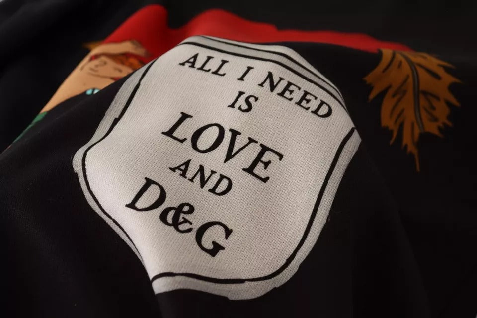 Dolce &amp; Gabbana – Schwarzes Sweatshirt mit Cupid-Print
