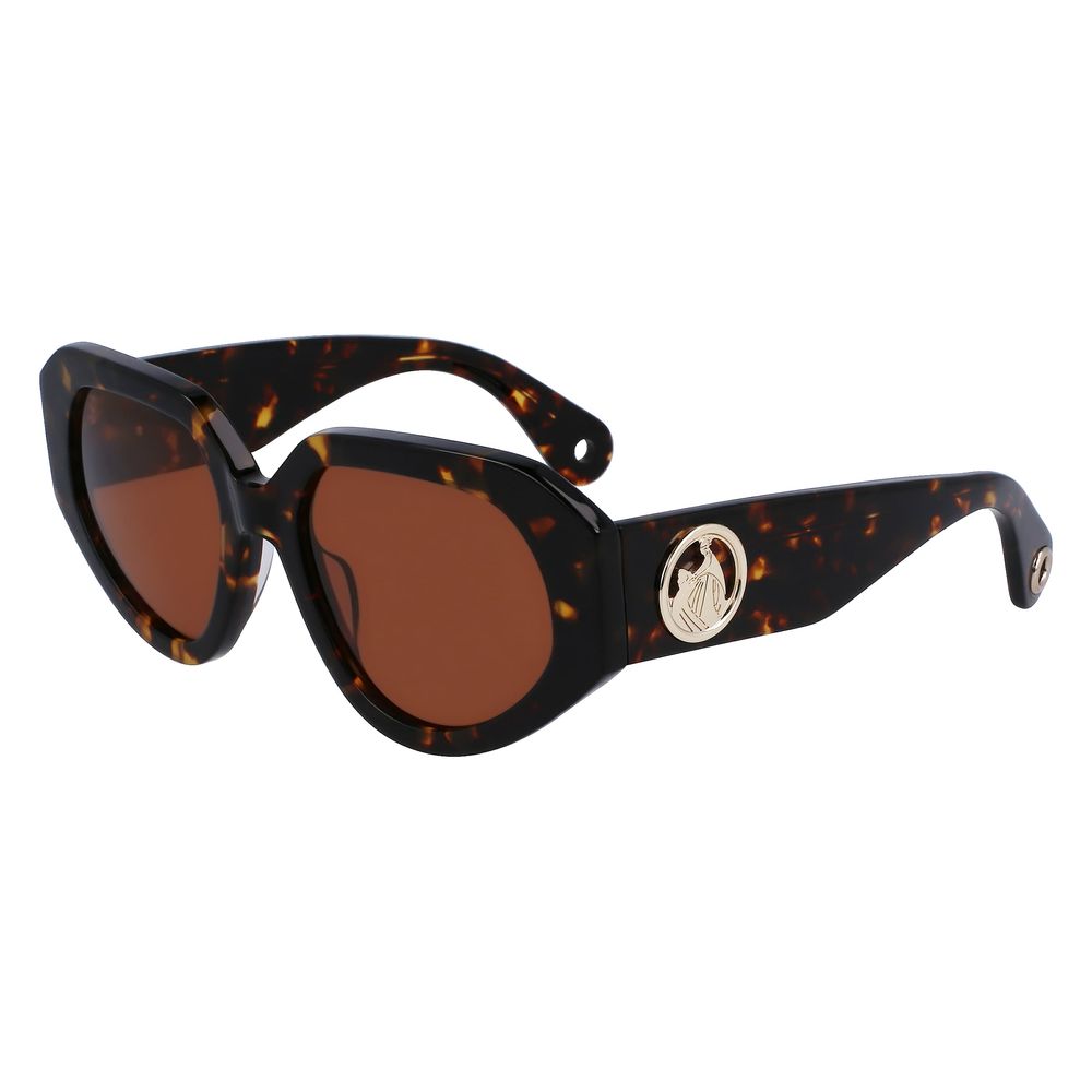 Lanvin Braune Sonnenbrille aus Kalbshaar